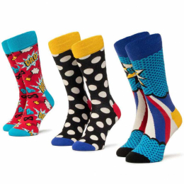 HAPPY SOCKS LFS BOX CARAPE 3-PACK SUPER DAD SOCKS GIFT SET UNISEX